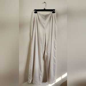 WAYF Women's Wide Leg Pants Side Zip Flowy‎ High Rise White Medium NWT